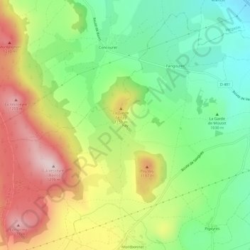 Carte topographique Fay, altitude, relief