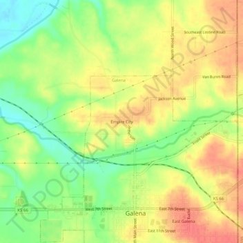 Carte topographique Empire City, altitude, relief
