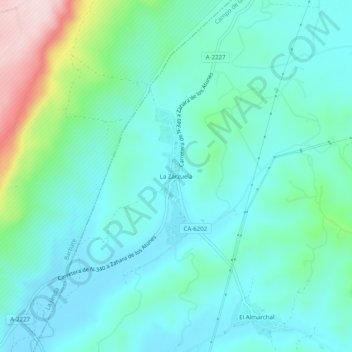 Carte topographique La Zarzuela, altitude, relief