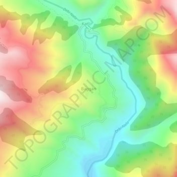 Carte topographique Baggan, altitude, relief