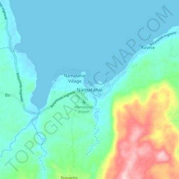 Carte topographique Namatanai, altitude, relief