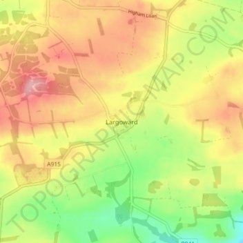 Carte topographique Largoward, altitude, relief