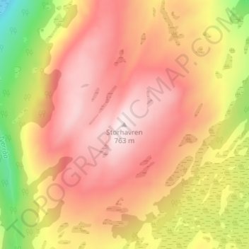 Carte topographique Storhavren, altitude, relief