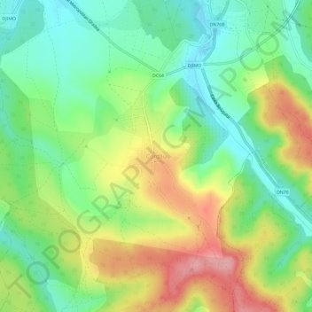 Carte topographique Cordău, altitude, relief