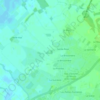 Carte topographique Le Petit Marais, altitude, relief