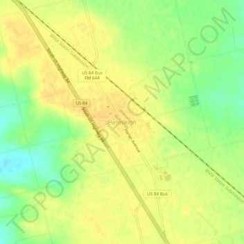Carte topographique Hermleigh, altitude, relief