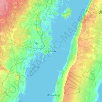 Carte topographique Kalmar, altitude, relief