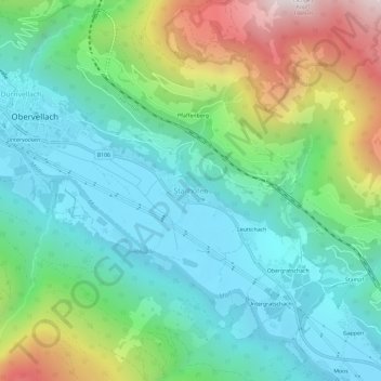 Carte topographique Stallhofen, altitude, relief