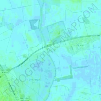 Carte topographique Hull Bridge, altitude, relief