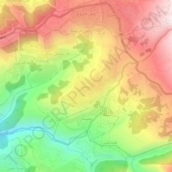 Carte topographique Mtein, altitude, relief