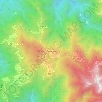Carte topographique Bayacsan, altitude, relief