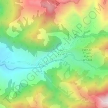 Carte topographique Cocora, altitude, relief