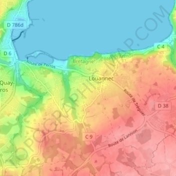 Carte topographique Penker, altitude, relief