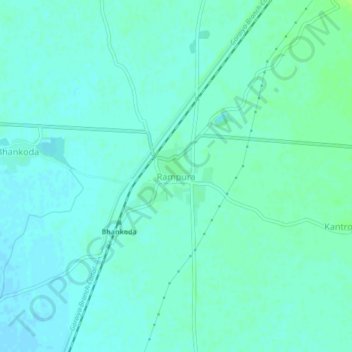 Carte topographique Rampura, altitude, relief