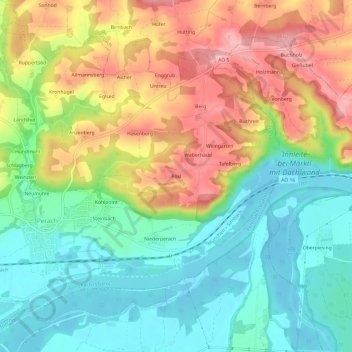 Carte topographique Pökl, altitude, relief