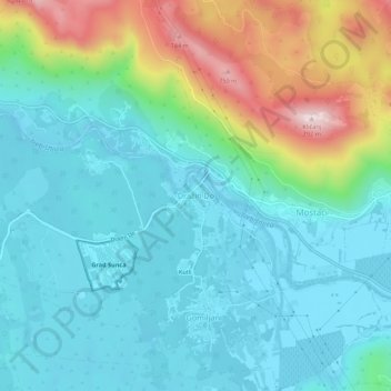Carte topographique Dražin Do, altitude, relief