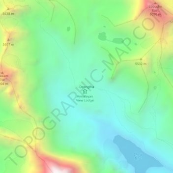 Carte topographique Dzonglha, altitude, relief