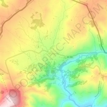 Carte topographique Moimenta, altitude, relief