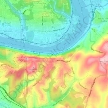 Carte topographique Barking, altitude, relief