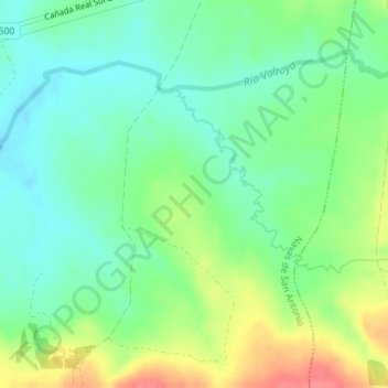 Carte topographique Cuartel del Chopo, altitude, relief
