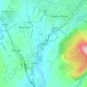 Carte topographique Cleator, altitude, relief