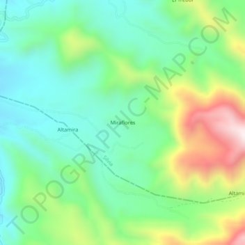 Carte topographique Miraflores, altitude, relief