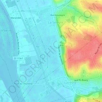 Carte topographique Saint-Julien, altitude, relief