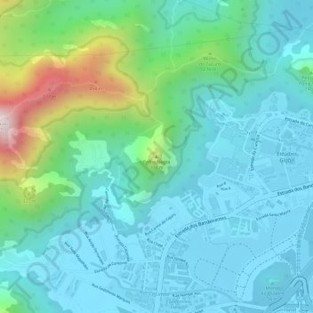 Carte topographique Pedra Negra, altitude, relief