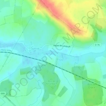 Carte topographique La Panne, altitude, relief