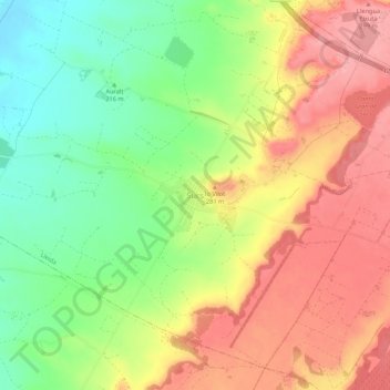 Carte topographique Sucs, altitude, relief
