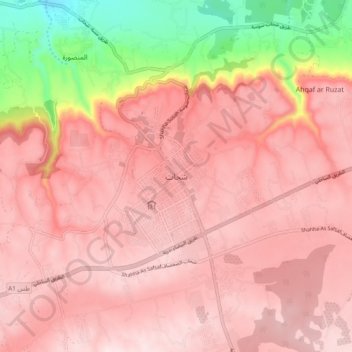 Carte topographique Cyrène, altitude, relief