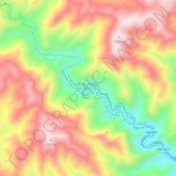 Carte topographique Ait Mansour, altitude, relief