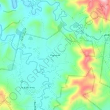 Carte topographique Kaysakat, altitude, relief
