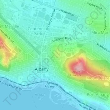 Carte topographique Wagon Rock Lookout, altitude, relief
