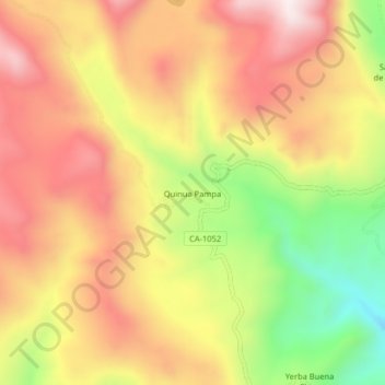 Carte topographique Quinua Pampa, altitude, relief