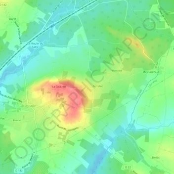 Carte topographique Brébion, altitude, relief