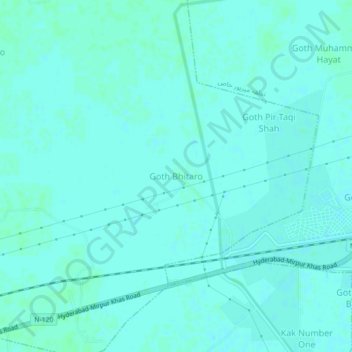 Carte topographique Goth Bhitaro, altitude, relief