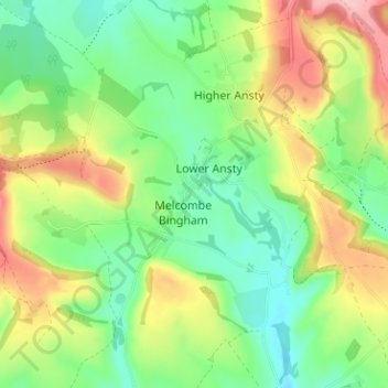 Carte topographique Ansty, altitude, relief