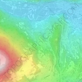 Carte topographique Castione, altitude, relief