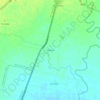 Carte topographique 4 Sauses, altitude, relief