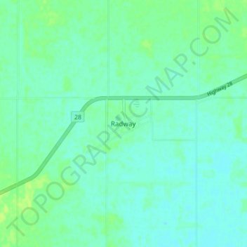 Carte topographique Radway, altitude, relief