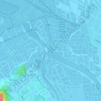 Carte topographique Shan Pui River, altitude, relief