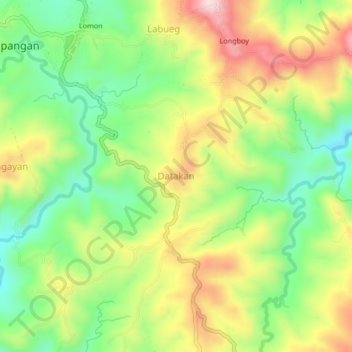 Carte topographique Datakan, altitude, relief