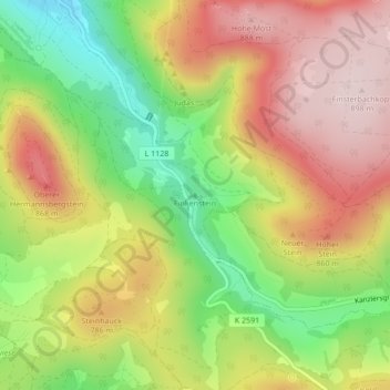 Carte topographique Finkenstein, altitude, relief