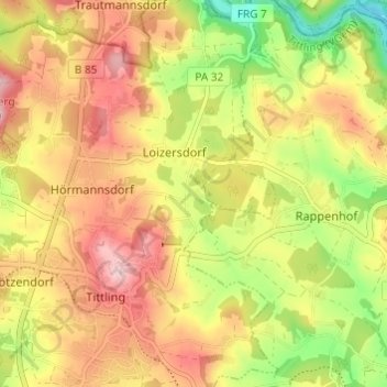 Carte topographique Muth, altitude, relief