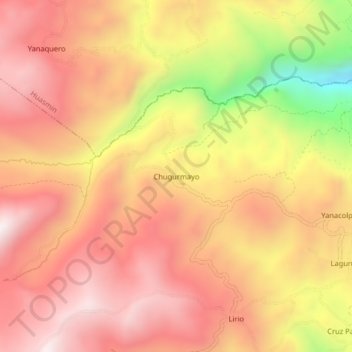 Carte topographique Chugurmayo, altitude, relief