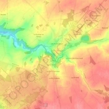 Carte topographique La Roche, altitude, relief