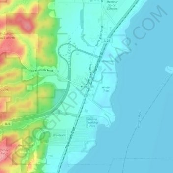 Carte topographique Mossville, altitude, relief