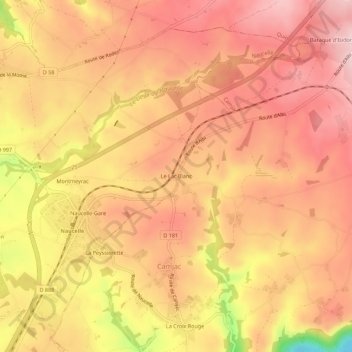 Carte topographique Le Lac Blanc, altitude, relief