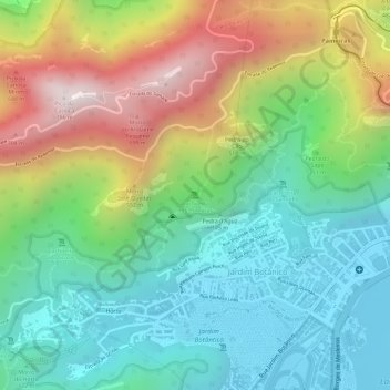 Carte topographique Cachoeira dos Primatas, altitude, relief